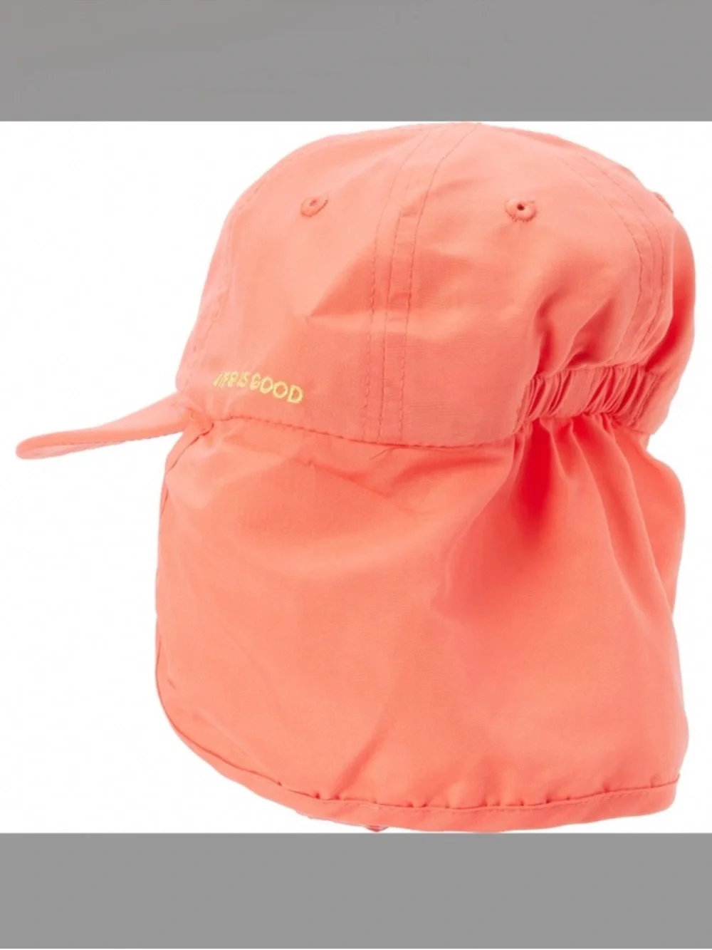 Life is Good Melon Coral Pink UPF50 Graphic Protective Neck Sun Cap Unisex
